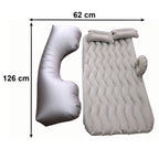 Portable Car Air Mattress Bed Set With Pump  Pillows Inflatable (Grey)