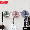 4142 Sticky Hook Household Strong Punch-free Hook 180foldable Multi-function Rotatable Hook With 3 Hooks Suitable For Bathroom Kitchen Office (1 Pc)