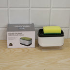 2 In 1 Press Soap Pump Dispenser With Sponge Holder For Kitchen Sink (1 Pc)