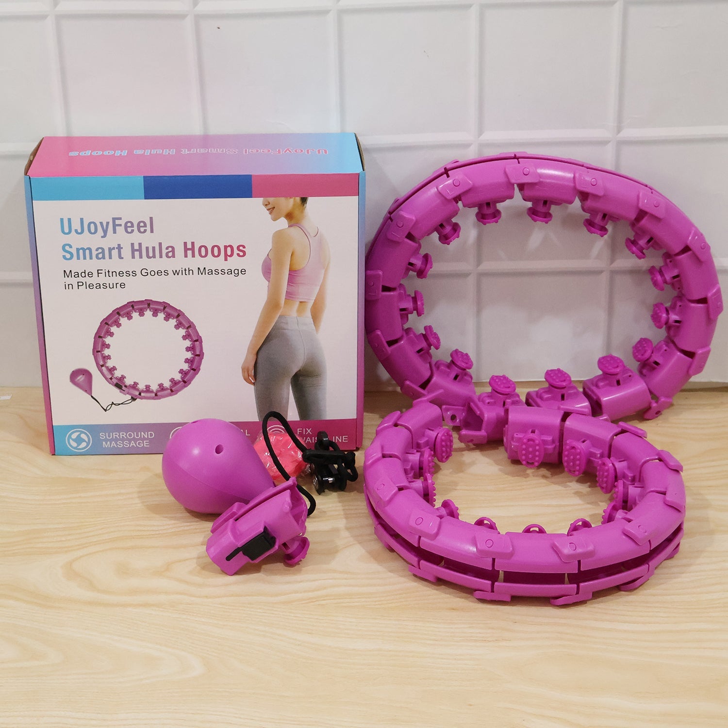 Smart Fitness Hula Hoop With Weighted Ball Detachable Waist Exerciser (1 Pc)