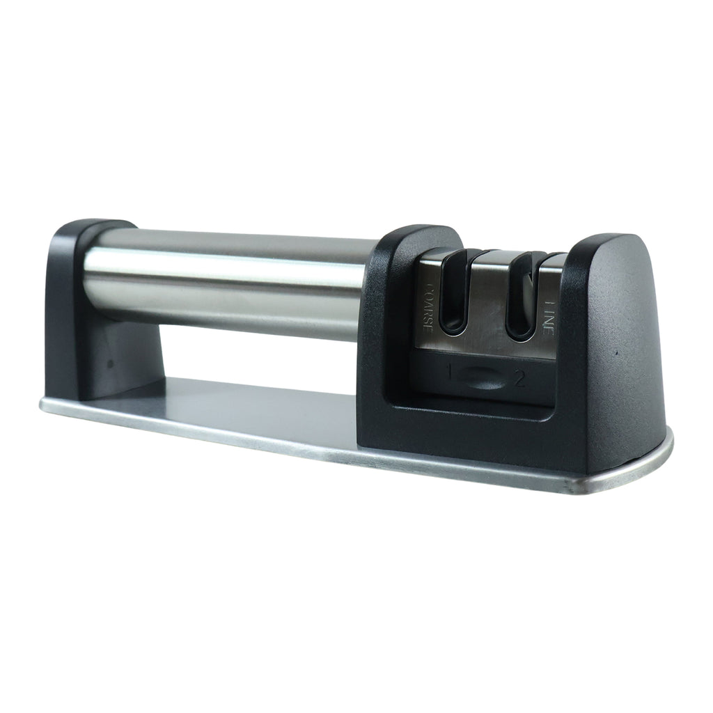 Two Stage Manual Knife Sharpener With Coarse And Fine Slots For Kitchen (1 Pc)