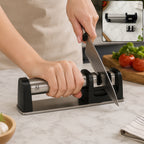 Two Stage Manual Knife Sharpener With Coarse And Fine Slots For Kitchen (1 Pc)