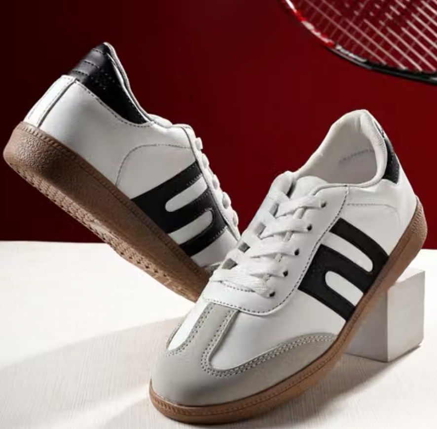 Comfort Men's White & Black Casual Sneakers