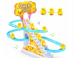 Nafhotoz Smile Duck Musical Stair Climbing Duck Toy with Rolling Ball Track (Multicolor)