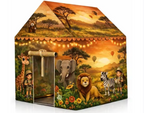 SafariNest Z-02™ – Colorful Kids Play Tent House for Boys & Girls Ages 3–10 | Lightweight Foldable Indoor & Outdoor Playhouse | Safari Zoo Theme Activity Tent | Kids Toy & Gift