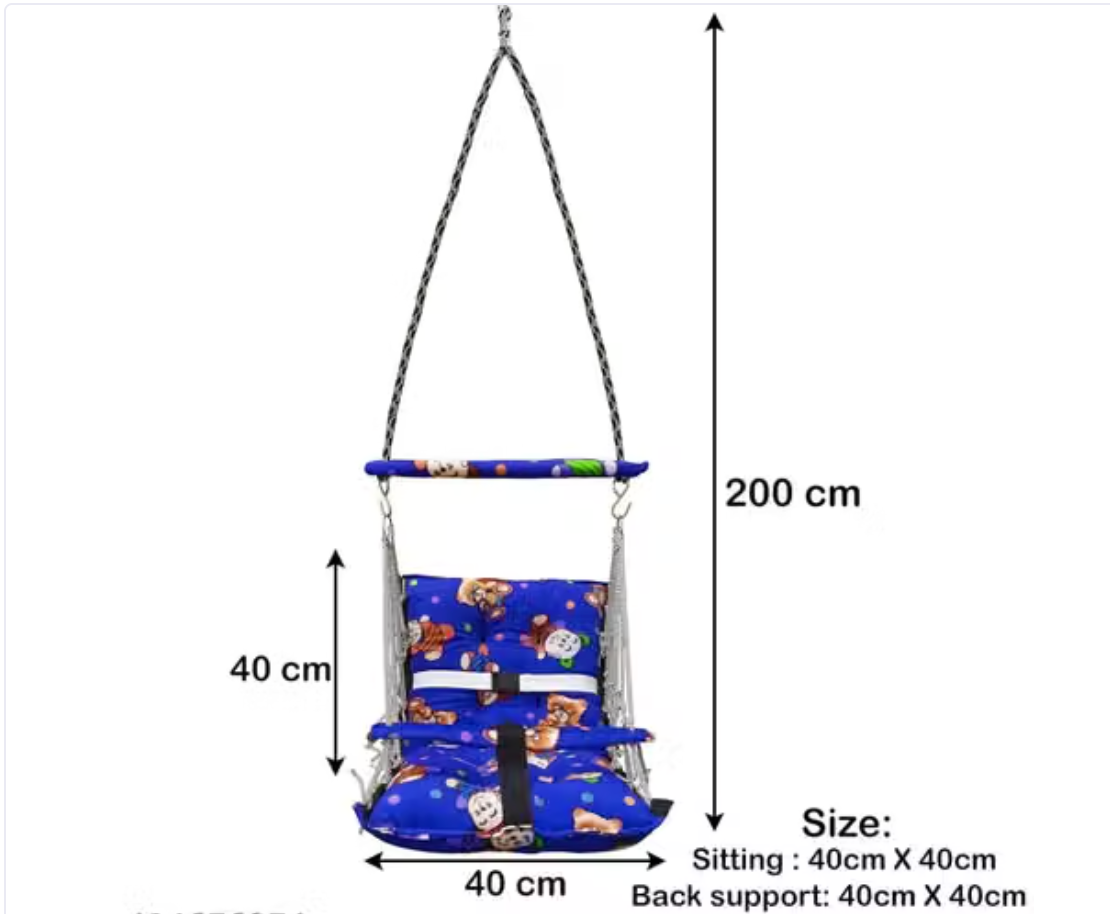 KENISH MagicNest S-04™ – Portable Folding Baby Swing Jhula for Kids 0–5 Years | Washable Indoor & Outdoor Hanging Swing with Safety Belt | Home & Garden Baby Jhula | Lightweight Foldable Kids Swing