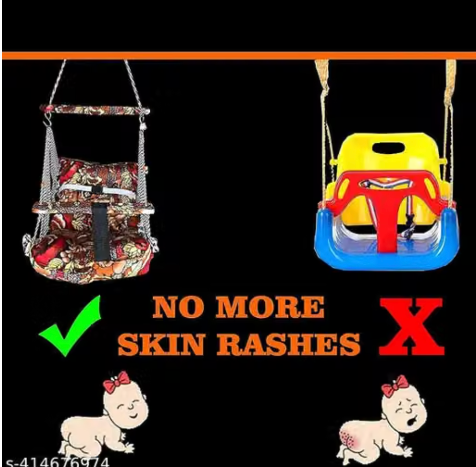 KENISH MagicNest S-04™ – Portable Folding Baby Swing Jhula for Kids 0–5 Years | Washable Indoor & Outdoor Hanging Swing with Safety Belt | Home & Garden Baby Jhula | Lightweight Foldable Kids Swing