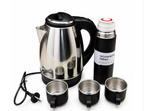 3-in-1 Premium Gift Set with 1.8L Electric Kettle, 500ML Vacuum Flask & 3 Coffee Mugs | Stainless Steel Insulated Hot & Cold Drink Set for Home, Travel & Gifting – KENISH MART