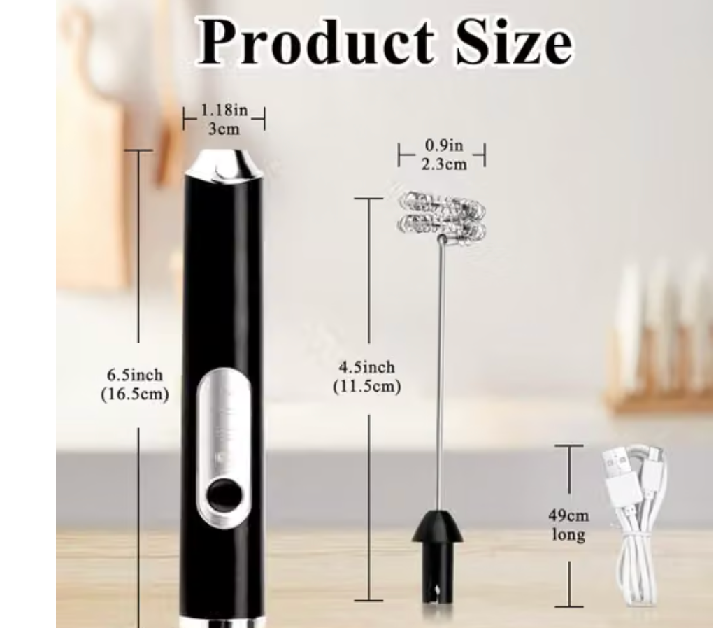 Mini Electric Handheld Whisk Mixer | USB Rechargeable Egg Beater & Coffee Frother | Portable Beverage Mixer for Eggs, Coffee, Shakes & Supplements | Compact Kitchen Whisk – KENISH STORE