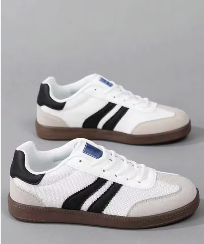 Comfort Men's White & Black Casual Sneakers