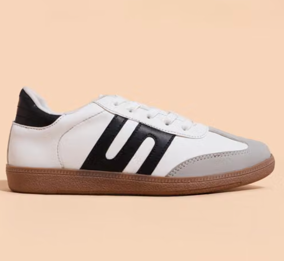 Trase Casual Sneaker Shoes For Women | Soft Cushioned Insole | Sneakers For Woman | Lightweight | Comfortable | Stylish, Trendy Girls And Women Sneakers With Laces (42139, BLACK-WHITE)