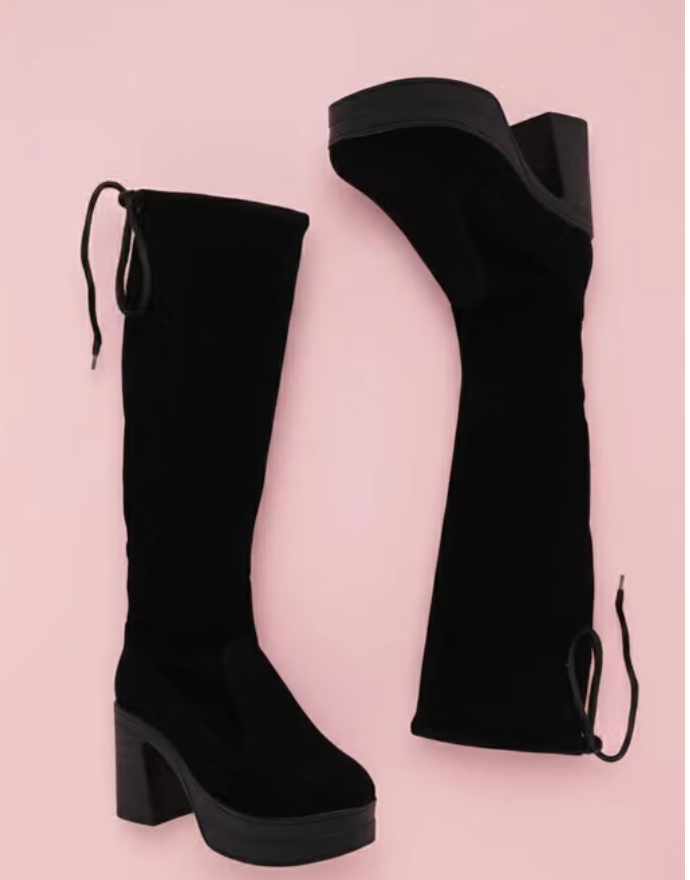 Austine Stylish Block Heel Long Boots for Women | Below The Knee High Boots | Trendy Winter Fashion Boots