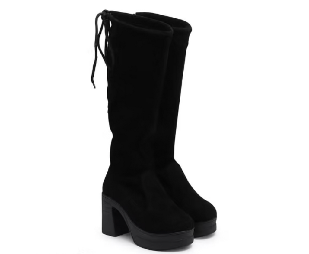 Austine Stylish Block Heel Long Boots for Women | Below The Knee High Boots | Trendy Winter Fashion Boots