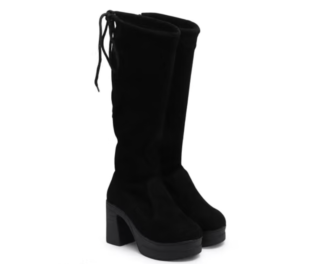 Austine Stylish Block Heel Long Boots for Women | Below The Knee High Boots | Trendy Winter Fashion Boots