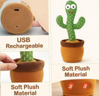 Dancing Cactus Toy Kids Talking Singing Wriggle Children Plush Electronic Toys Baby Voice Recording Repeats What baby Say LED Lights ,Wriggling Electronic Toy for Kids & Toddlers, Gift for Boys & Girls by PACKNSTORE