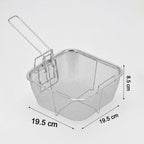 Stainless Steel Deep Fryer Basket With Long Handle (1 Pc)
