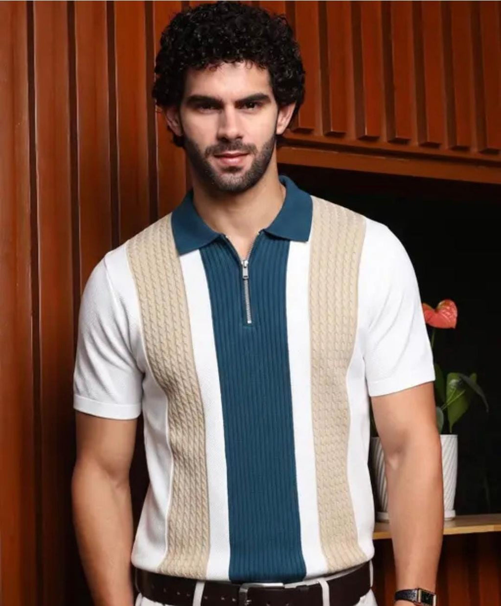 GESPO Men's Polo T Shirt – Solid Textured & Color Block Design, Pack of 2