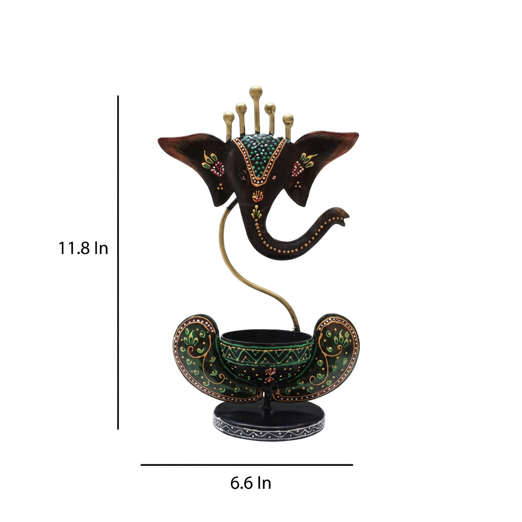 Ganesha candle holder dimension diagram