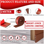 Adhesive Under-Door Draft Stopper & Door Seal – 1 Metre, Coffee Brown