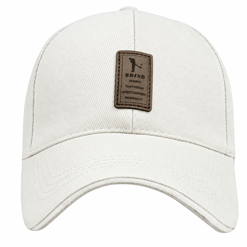 White Cotton Adjustable Unisex Cap – Free Size