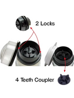 Bullet jar coupling and locking tabs detail