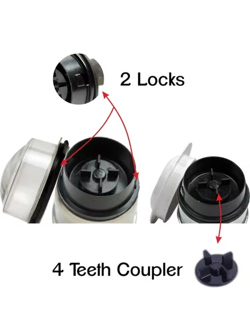 Bullet jar coupling and locking tabs detail