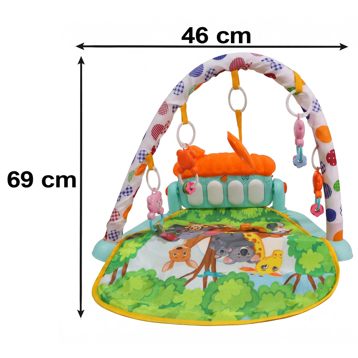 Baby Piano Gym Activity Play Mat With Hanging Toys And Music For Infants (1 Set)