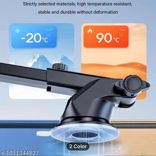 Car Mobile Holder for Dashboard Strong Suction Cup, 360° Rotatable, One Click Quick Release, Black
