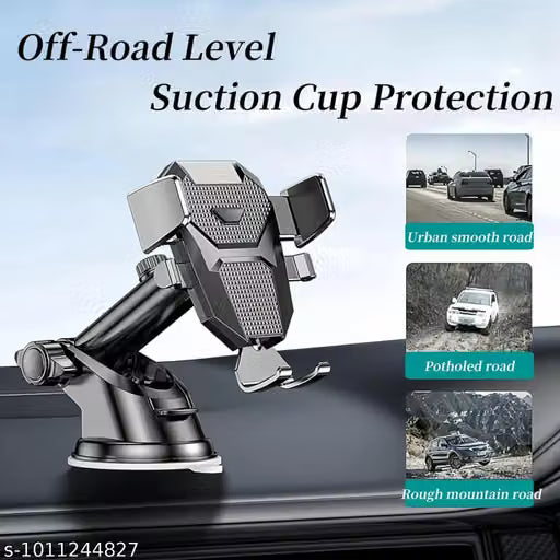 Car Mobile Holder for Dashboard Strong Suction Cup, 360° Rotatable, One Click Quick Release, Black
