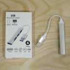 Usb To Four Port Usb Hub Multi Interface Adapter For Laptop And Computer (1 Pc)